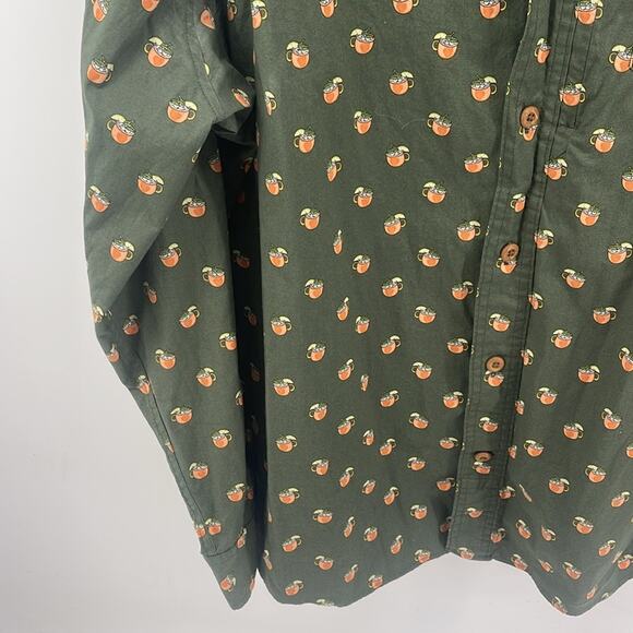 Duluth Trading Untucked Moscow Mule cocktail print long sleeve button up shirt - Picture 3 of 7
